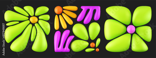 Vector abstract spring flowers.