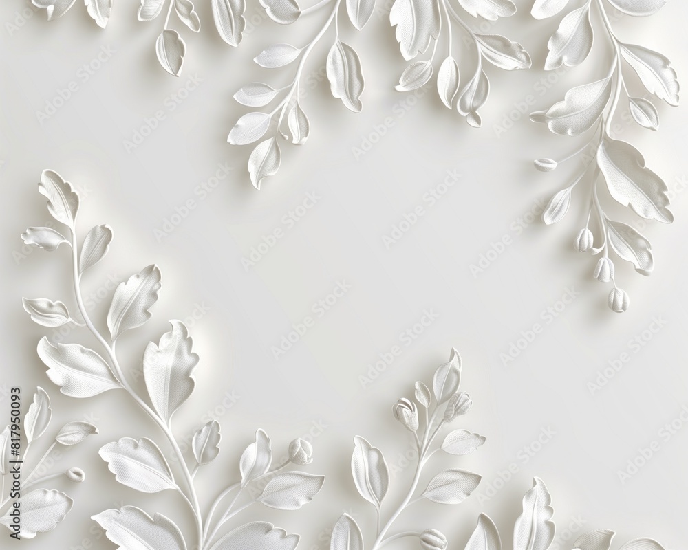 Elegant White Floral Design on Neutral Background for Invitations and Cards Elegant White Floral Design on Neutral Background for Invitations and Cards