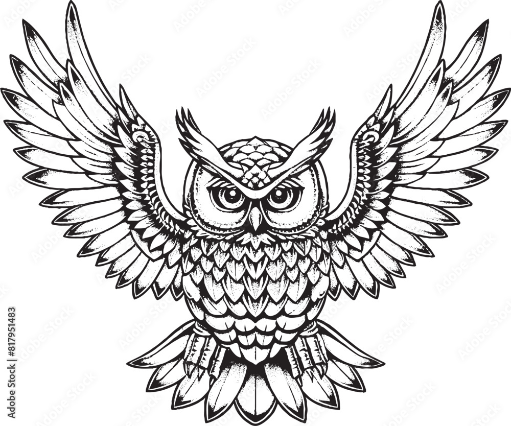 Obraz premium gufo che apre le ali 03