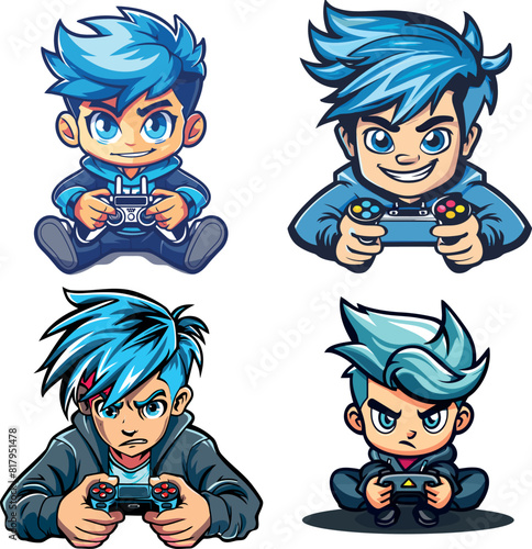 set bambino che gioca ai videogiochi