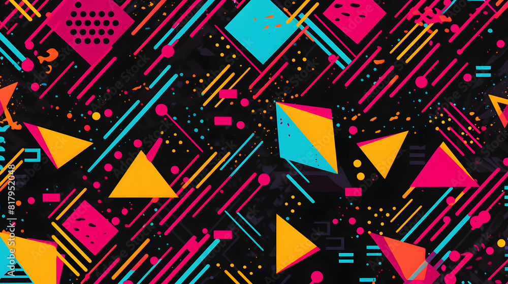 retro style 80's geometric design vector pattern geometric shapes design poster background retro style 80's geometric design vector pattern geometric shapes design poster background