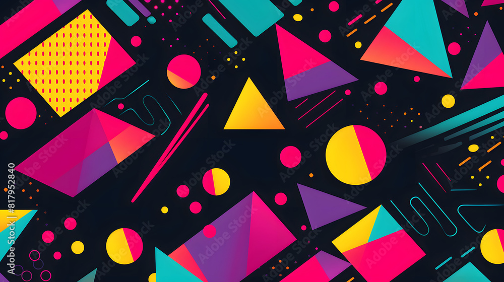 retro style 80's geometric design vector pattern geometric shapes design poster background retro style 80's geometric design vector pattern geometric shapes design poster background
