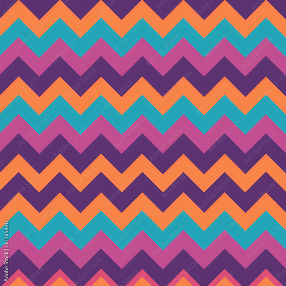 Chevron, Zig-Zag Tileable seamless pattern with bright colors Chevron, Zig-Zag Tileable seamless pattern with bright colors