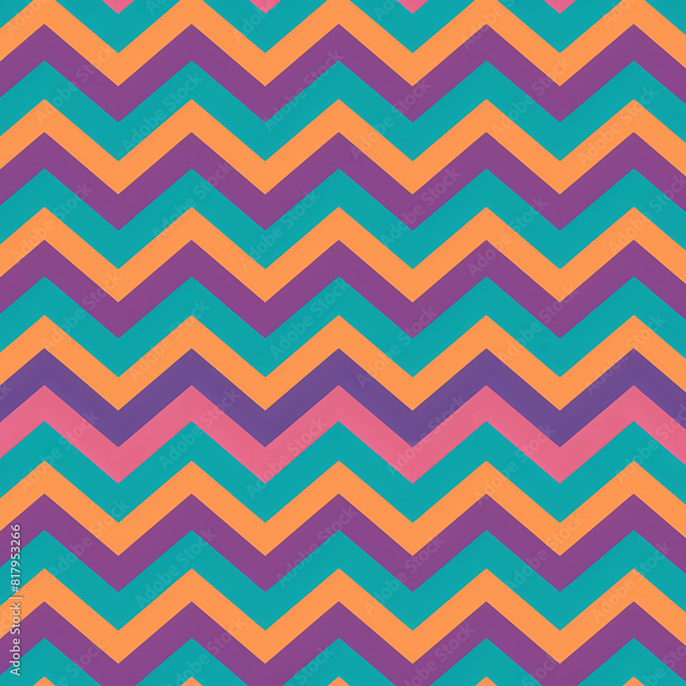 Chevron, Zig-Zag Tileable seamless pattern with bright colors Chevron, Zig-Zag Tileable seamless pattern with bright colors