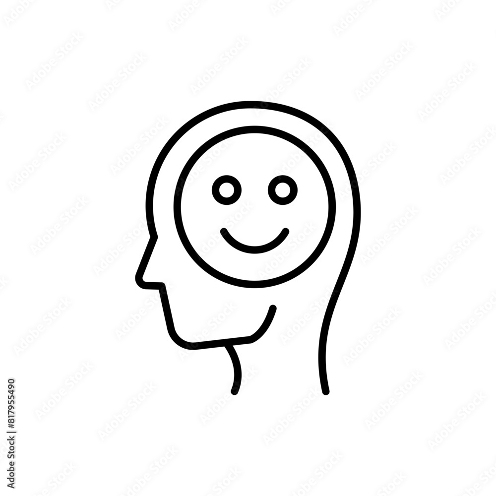 Happy mind outline icons, minimalist vector illustration ,simple transparent graphic element .Isolated on white background Happy mind outline icons, minimalist vector illustration ,simple transparent graphic element .Isolated on white background