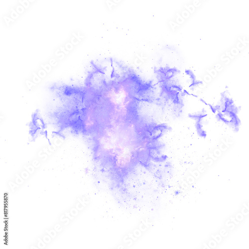 PNG blue watercolor galaxy with stary splash transparent background clipart © Mas Water