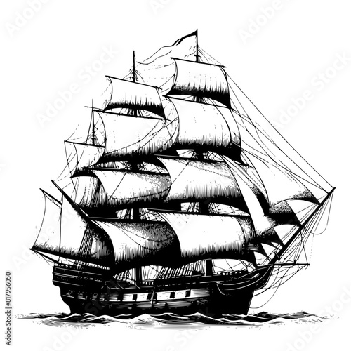ship on black