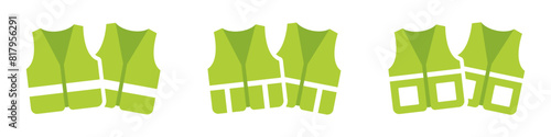 Reflective vest icon. Safety vest icon. Road vest set icon, vector illustration
