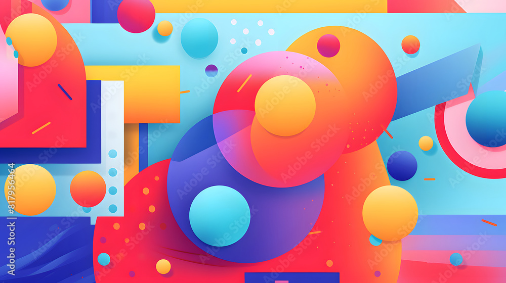 Obraz premium retro style 90's colorful geometric design vector pattern design poster background