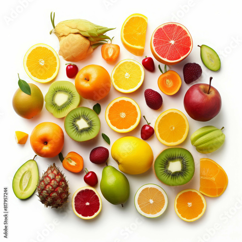 A variety of fresh fruits  including oranges  apples  bananas  grapes  and pears.