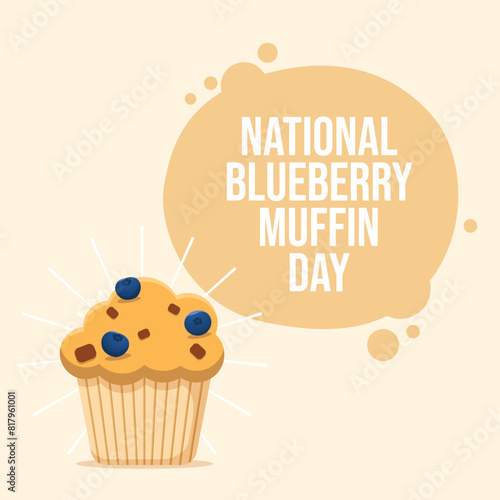 vector graphic of National Blueberry Muffin Day ideal for National Blueberry Muffin Day celebration.