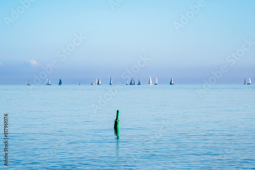 Photography Evening on the beach with sailboats on the horizon off ashbridges bay shot kew b