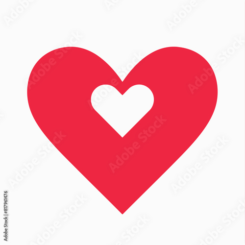 vector heart in white background