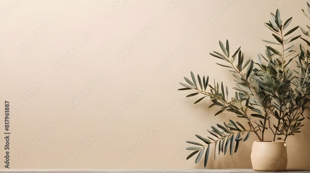 plant in a vase on a wooden table Generative Ai plant in a vase on a wooden table Generative Ai