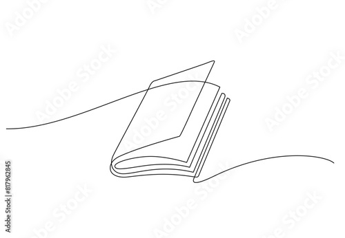 book opening continuous line drawing minimalism