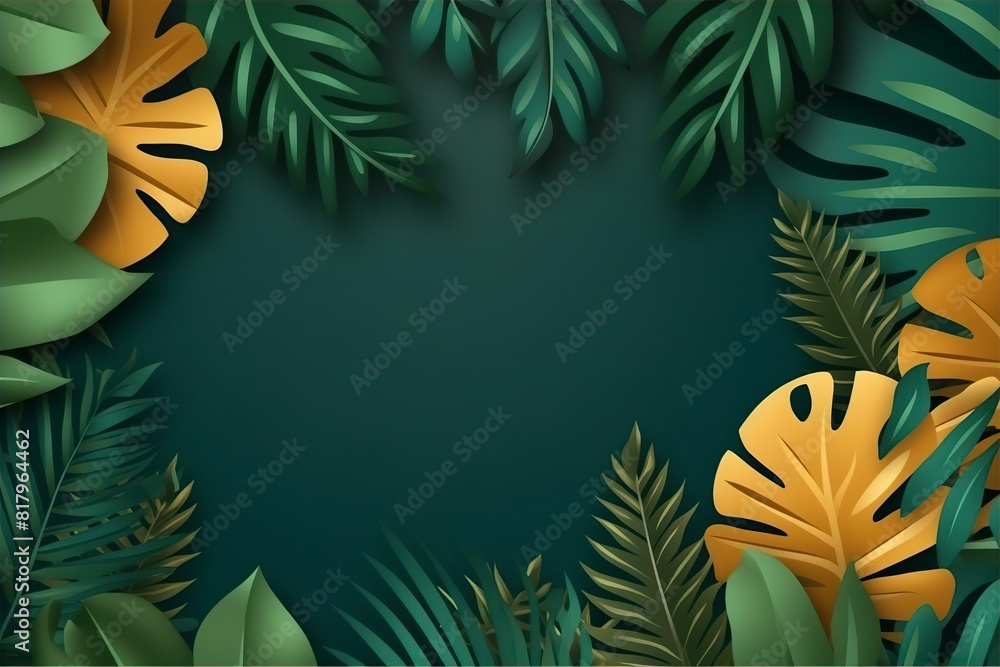 Lush jungle background bursting with various fern leaves Lush jungle background bursting with various fern leaves