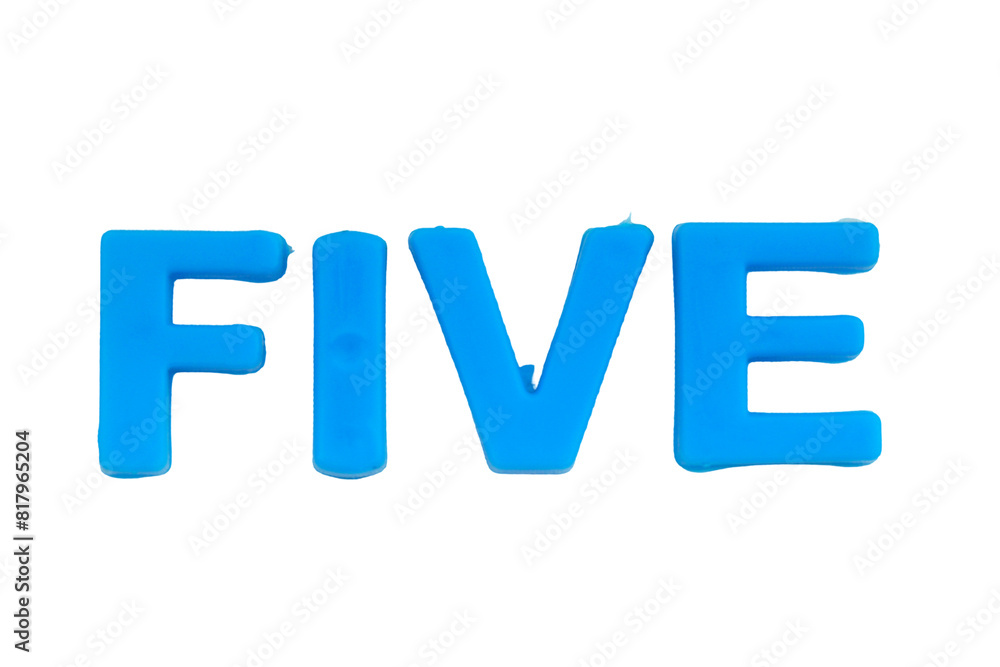 Blue Letters FIVE isolate no white background.png Blue Letters FIVE isolate no white background.png