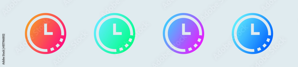 Timer solid icon in gradient colors. Countdown signs vector illustration. Timer solid icon in gradient colors. Countdown signs vector illustration.