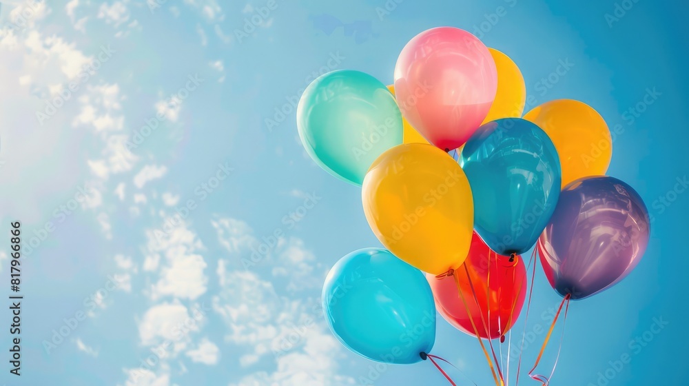 bright bunch of Colorful balloons. Background