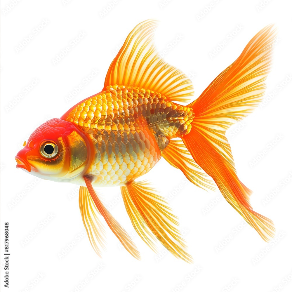 Fototapeta premium a photo of Goldfish, isolated on white background.