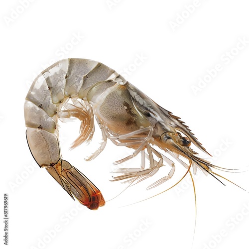 a photo of Shrimp, isolated on white background.