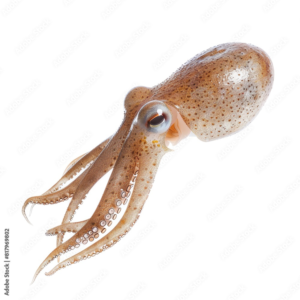 Obraz premium a photo of Squid, isolated on white background.