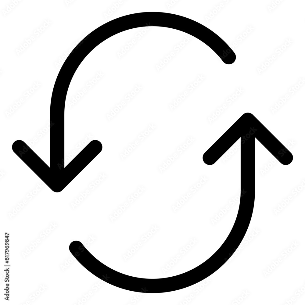 refresh line icon isolated on white background refresh line icon isolated on white background