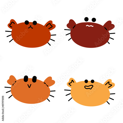 Adorable Crab Illustrations | Cute Hand Drawings | For Creative Projects | Minimalist Design photo