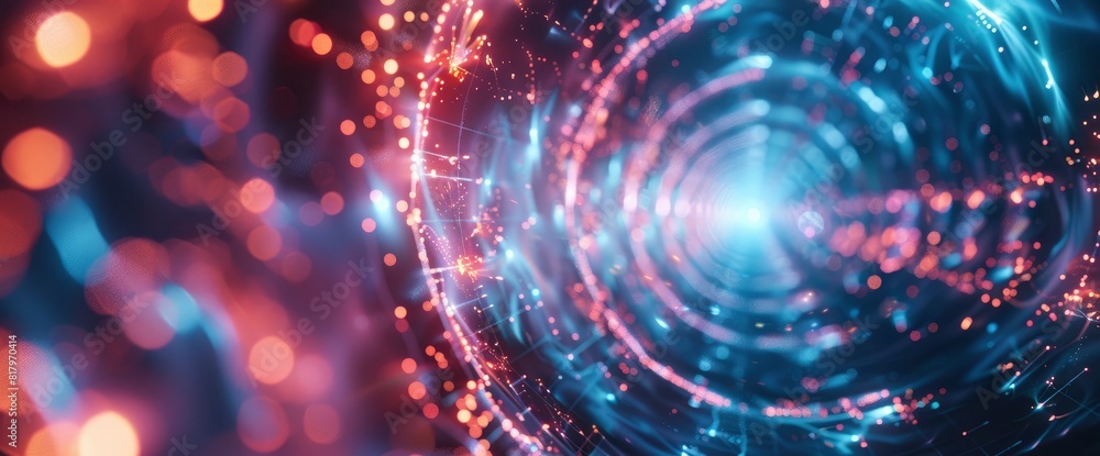 Obraz premium Technology Abstract, Virtual Energy Streams, Technology Abstract Background