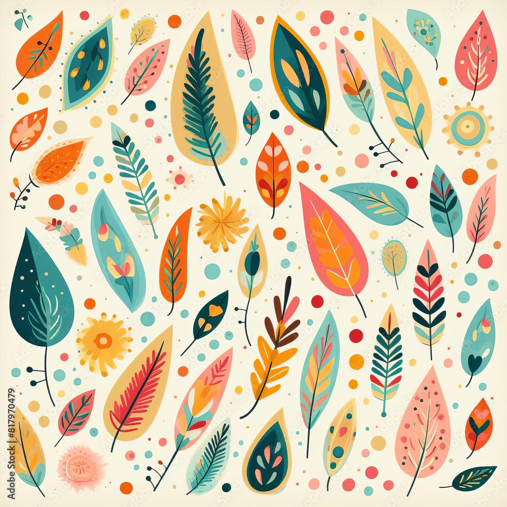 Pattern decorations flat design side view festive adornments theme animation Analogous Color Scheme Pattern decorations flat design side view festive adornments theme animation Analogous Color Scheme