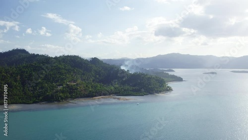 Wallpaper Mural Burning fire in the tropics on the seashore Torontodigital.ca