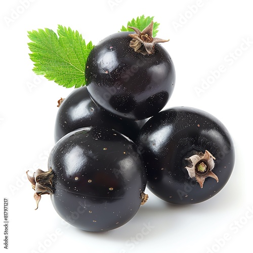 Photo of Blackcurrant  Isolate on white background