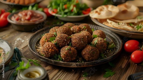 Delicious mouth-watering kibbeh balls dish 