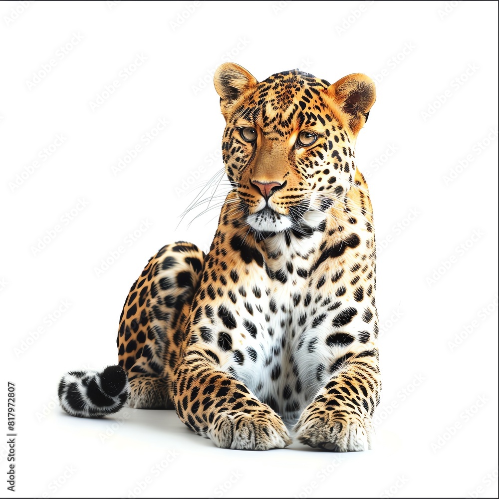 Obraz premium Photo of Leopard, Isolate on white background