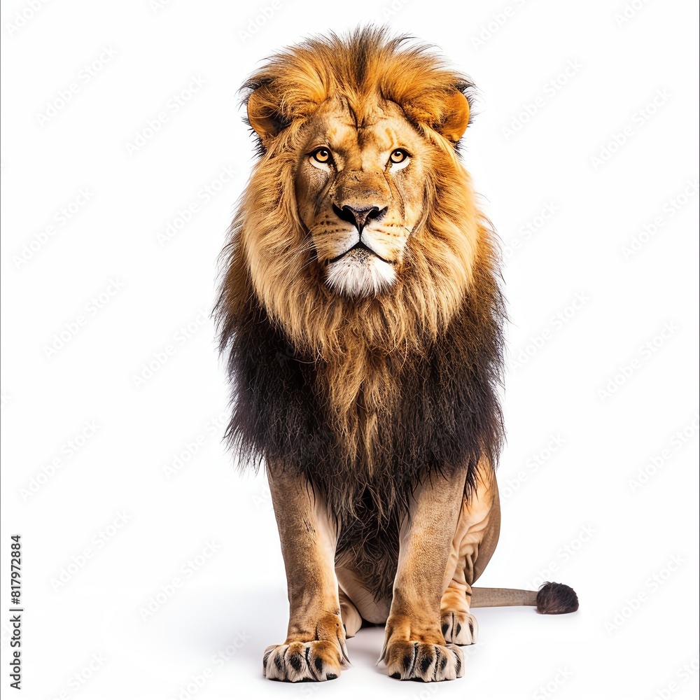 Photo of Lion, Isolate on white background