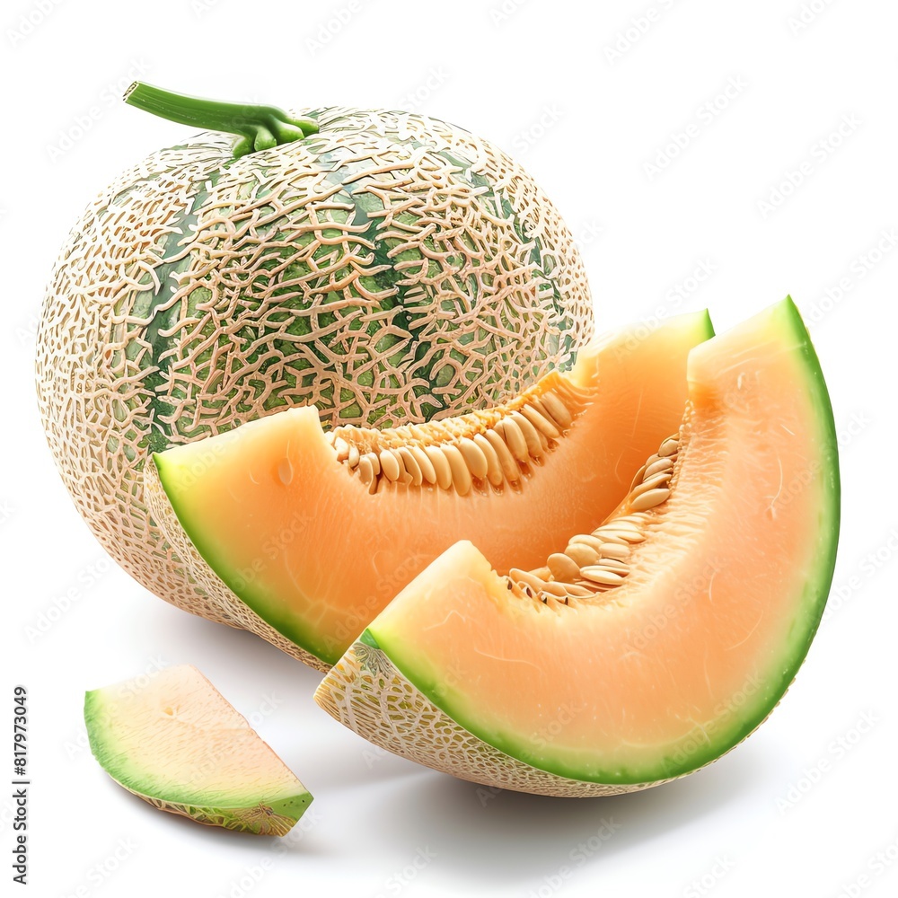 Photo of Melon, Isolate on white background Photo of Melon, Isolate on white background