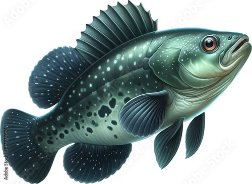 Fantasy Blue Fish Imagine Vector Illustration