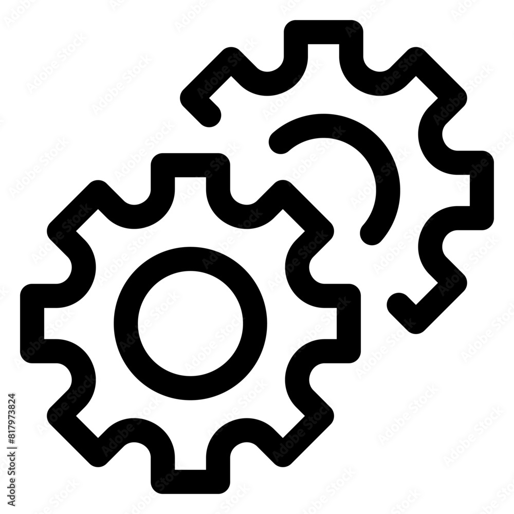 gear line icon isolated on white background gear line icon isolated on white background