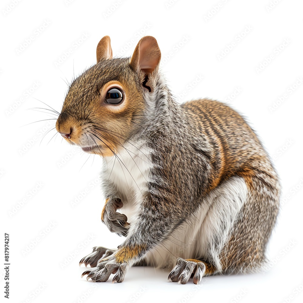 Fototapeta premium Photo of Squirrel, Isolate on white background