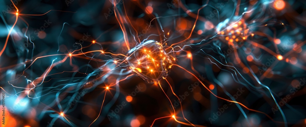 Obraz premium Technology Abstract, Virtual Neural Webs, Technology Abstract Background