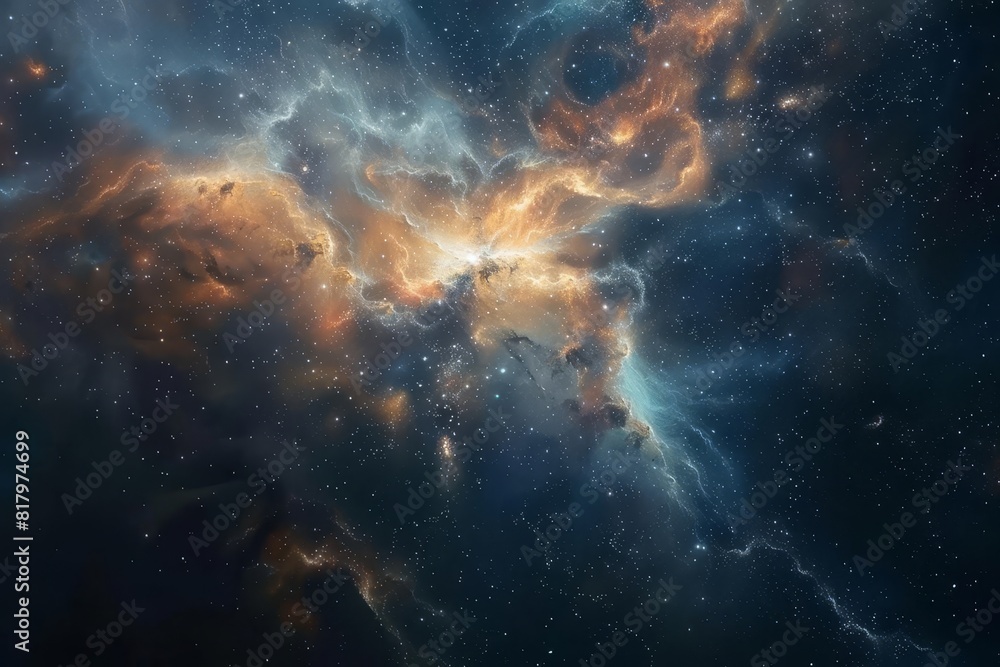aweinspiring cosmic nebula and swirling galaxies in deep space conceptual art