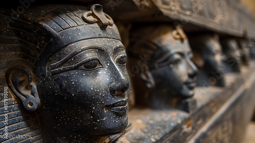 Tomb Reflections Closeup shots of artifacts found within tombs accompanied by reflections from archaeologists on their cultural and historical significance photo