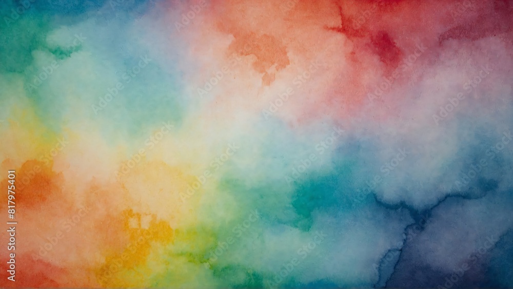 Vibrant Rainbow Watercolor Gradient Background for Wallpaper and Backdrop