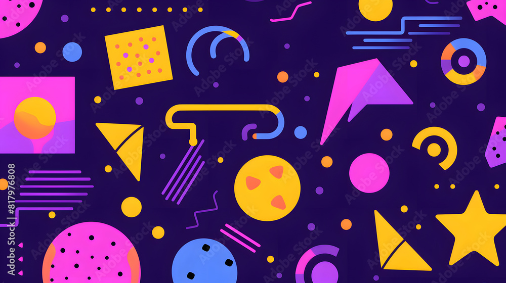 purple retro style 90's geometric design vector pattern shapes design poster background purple retro style 90's geometric design vector pattern shapes design poster background