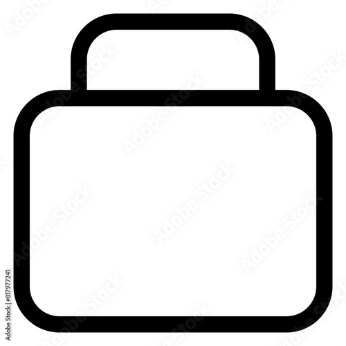briefcase line icon isolated on white background