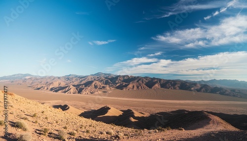 desert landscape with blue sky on the background