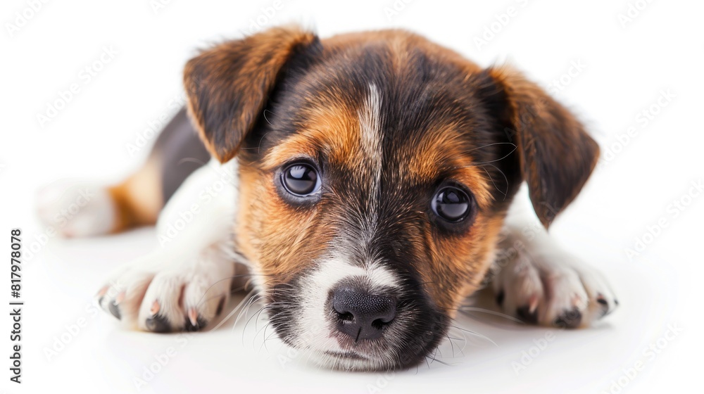 happy Puppy sitting isolated on white happy Puppy sitting isolated on white