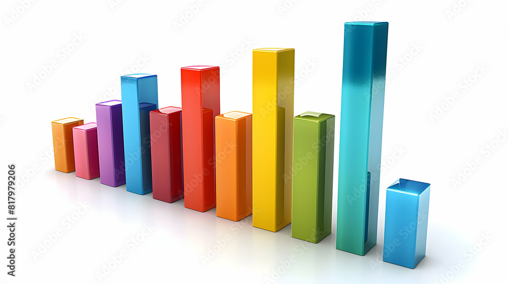 3D Flat Cartoon Financial Bar Graph Isolated on White Background for Investment and Economic Trends Illustration in Finance and Business Themes 3D Flat Cartoon Financial Bar Graph Isolated on White Background for Investment and Economic Trends Illustration in Finance and Business Themes