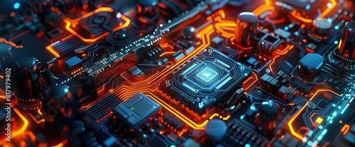 Technology Abstract, Smart Energy Circuits, Technology Abstract Background