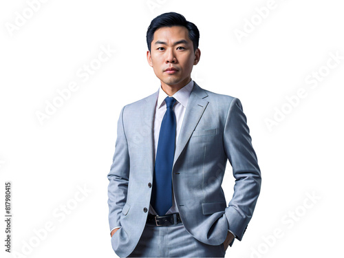portrait upper body shot of an Asian ceos business photograph wearing a suit and tie